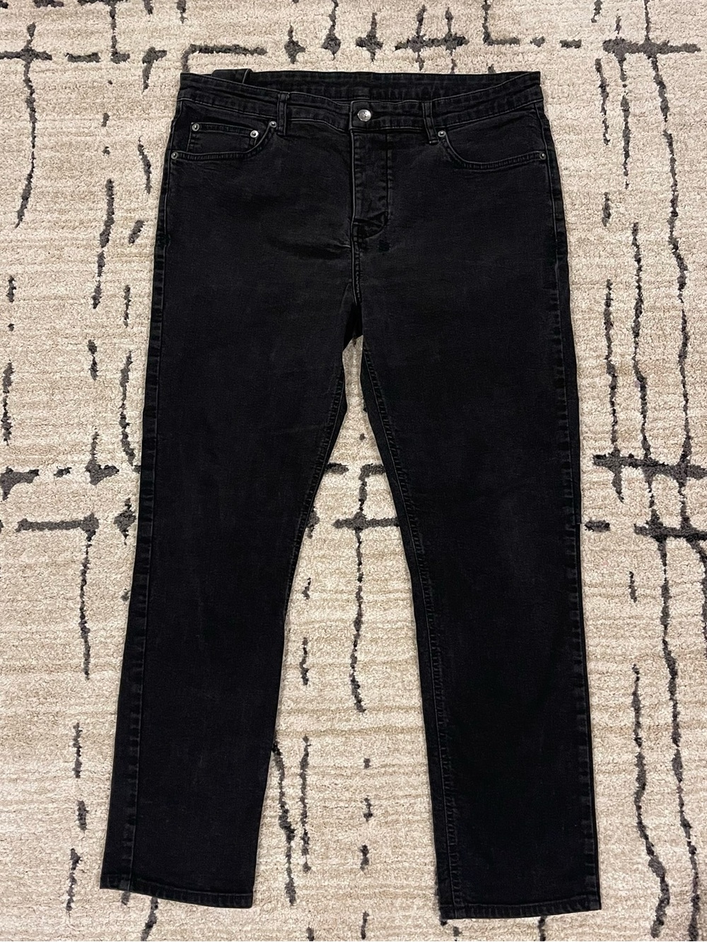 READ Ksubi Chitch Laid Black Jeans W34 L26 Red Cross Slim Fit Stretch Denim